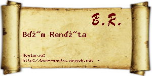 Böm Renáta névjegykártya